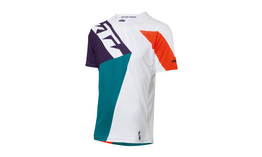 KTM - Factory Enduro Shirt White Petrol Fire Orange Short Sleeve 